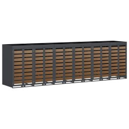 Przechowalnia na 3 kosze na odpady 340 x 77.5 x 115.5 cm Stal