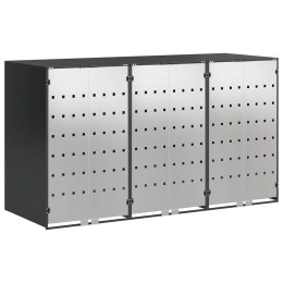 Przechowalnia na 3 kosze na odpady 340 x 77.5 x 115.5 cm Stal
