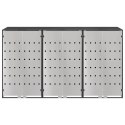 Przechowalnia na 3 kosze na odpady 340 x 77.5 x 115.5 cm Stal
