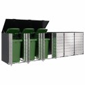 Przechowalnia na 3 kosze na odpady 340 x 77.5 x 115.5 cm Stal
