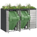 Przechowalnia na 3 kosze na odpady 340 x 77.5 x 115.5 cm Stal