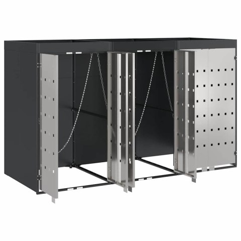 Przechowalnia na 3 kosze na odpady 340 x 77.5 x 115.5 cm Stal