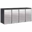 Przechowalnia na 3 kosze na odpady 340 x 77.5 x 115.5 cm Stal