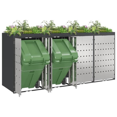 Przechowalnia na 3 kosze na odpady 340 x 77.5 x 115.5 cm Stal