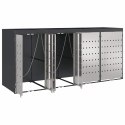 Przechowalnia na 3 kosze na odpady 340 x 77.5 x 115.5 cm Stal