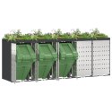 Przechowalnia na 3 kosze na odpady 340 x 77.5 x 115.5 cm Stal