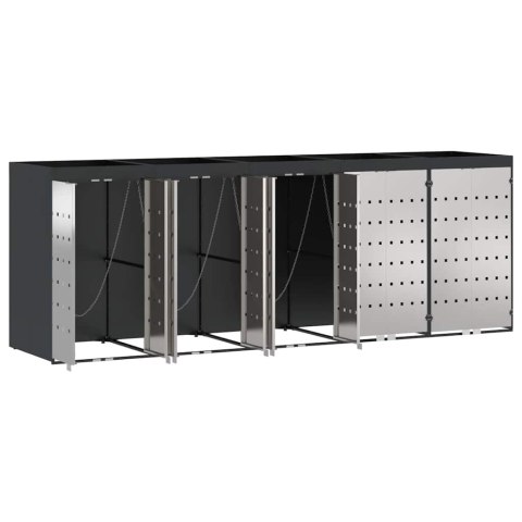 Przechowalnia na 3 kosze na odpady 340 x 77.5 x 115.5 cm Stal