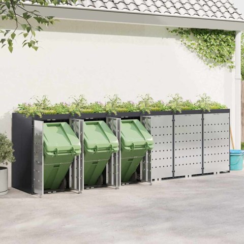 Przechowalnia na 3 kosze na odpady 340 x 77.5 x 115.5 cm Stal