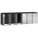 Przechowalnia na 3 kosze na odpady 340 x 77.5 x 115.5 cm Stal