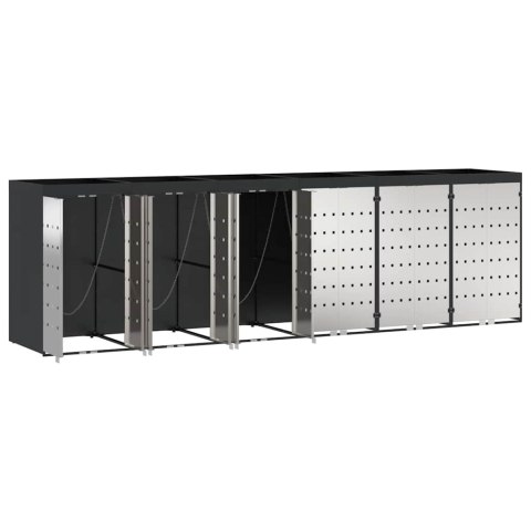 Przechowalnia na 3 kosze na odpady 340 x 77.5 x 115.5 cm Stal