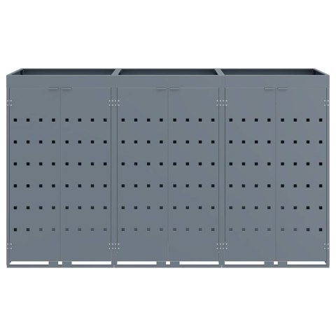 Przechowalnia na 3 kosze na odpady Jasnoszary