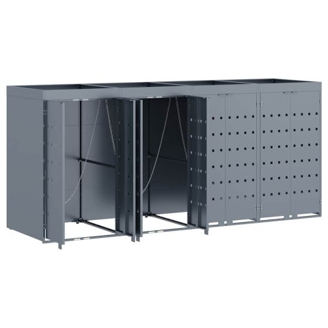 Przechowalnia na 4 kosze na odpady Jasnoszary