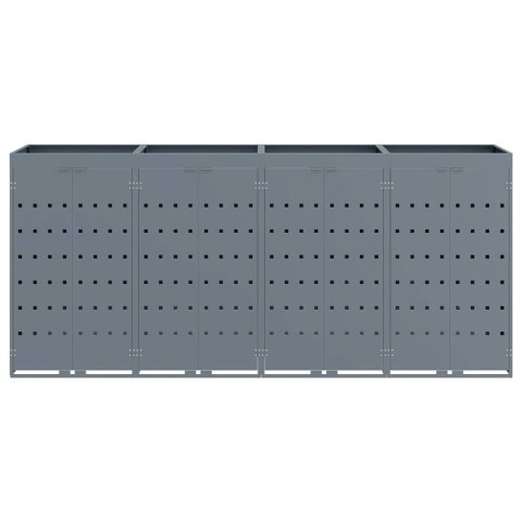 Przechowalnia na 4 kosze na odpady Jasnoszary