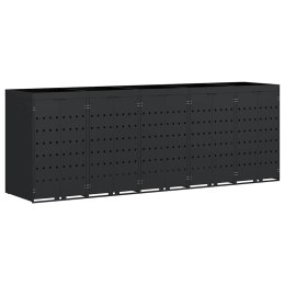 Przechowalnia na 5 koszy na odpady Czarny 340 x 77,5 x 121,5 cm