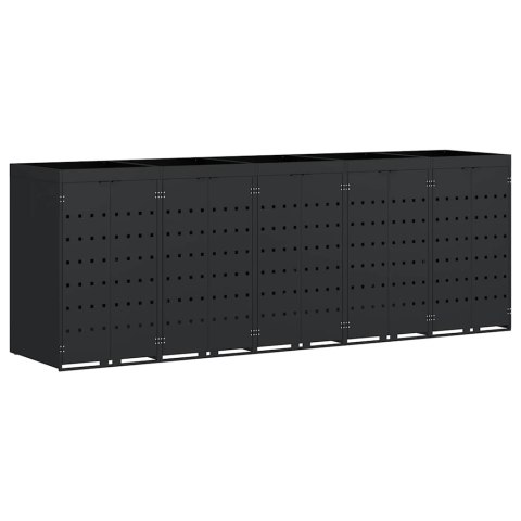 Przechowalnia na 5 koszy na odpady Czarny 340 x 77,5 x 121,5 cm