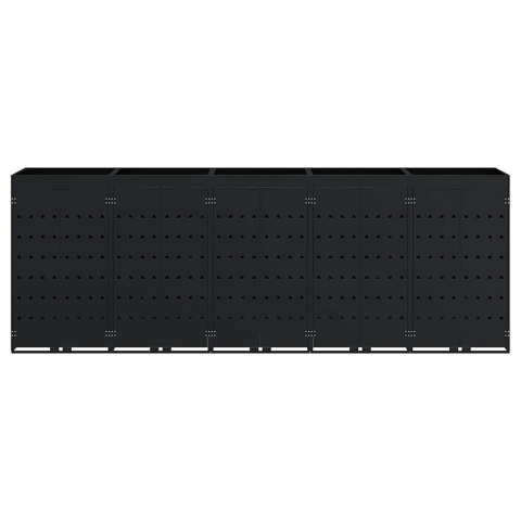 Przechowalnia na 5 koszy na odpady Czarny 340 x 77,5 x 121,5 cm