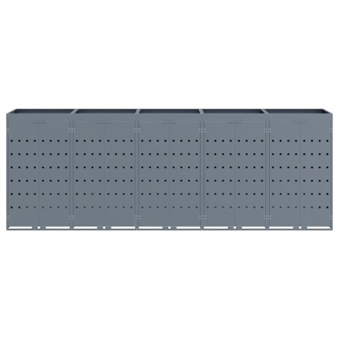 Przechowalnia na 5 koszy na odpady Jasnoszary