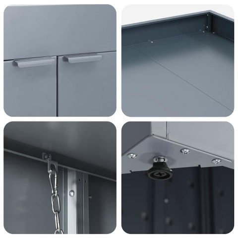 Przechowalnia na 5 koszy na odpady Jasnoszary