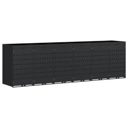 Przechowalnia na 6 koszy na odpady Czarny 408 x 77,5 x 121,5 cm