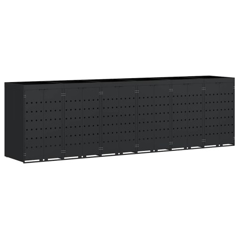 Przechowalnia na 6 koszy na odpady Czarny 408 x 77,5 x 121,5 cm