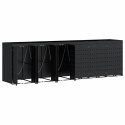 Przechowalnia na 6 koszy na odpady Czarny 408 x 77,5 x 121,5 cm