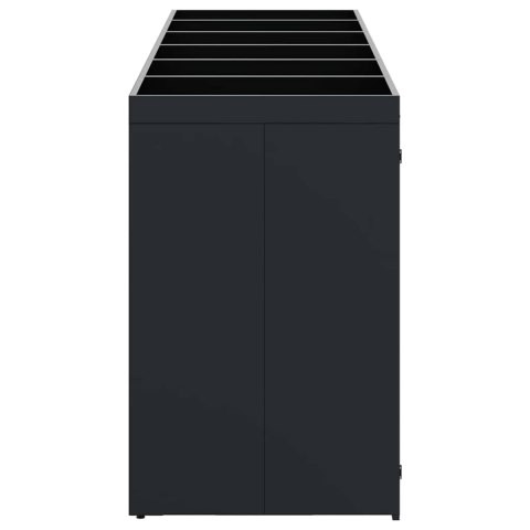 Przechowalnia na 6 koszy na odpady Czarny 408 x 77,5 x 121,5 cm
