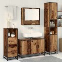 Zestaw mebli łazienkowych z półką z drzwiami 3 pcs Stare drewno
