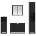 Zestaw mebli łazienkowych z półką z drzwiami 4 pcs Czarny Dąb