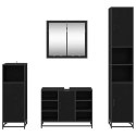 Zestaw mebli łazienkowych z półką z drzwiami 4 pcs Czarny Dąb
