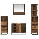 Zestaw mebli łazienkowych z szufladą z półką 4 pcs Stare drewno