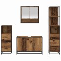 Zestaw mebli łazienkowych z szufladą z półką 4 pcs Stare drewno