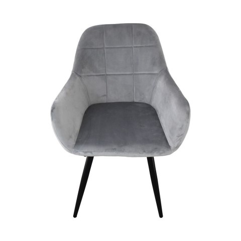 ZESTAW CIEMNO SZARYCH KRZESEŁ Z WELURU 4 SZTUKI SOLIDNE NOWOCZESNE