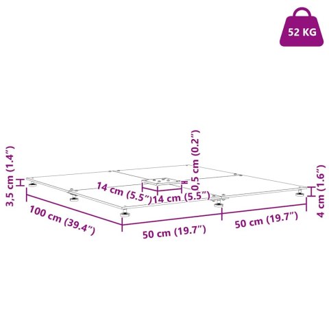 Podstawa do parasola ciemno szary 100 x 100 x 4 cm Stal