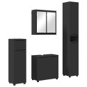 Zestaw mebli łazienkowych 4 pcs Czarny Materiał drewnopochodny