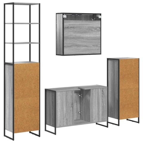 Zestaw mebli łazienkowych Szary Sonoma Materiał drewnopochodny