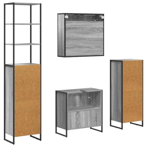 Zestaw mebli łazienkowych Szary Sonoma Materiał drewnopochodny