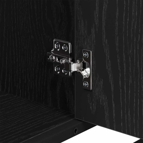 Zestaw mebli łazienkowych z półką z drzwiami 3 pcs Czarny Dąb