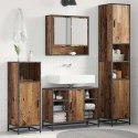 Zestaw mebli łazienkowych z półką z drzwiami 3 pcs Stare drewno