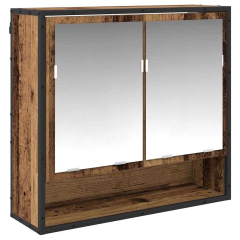 Zestaw mebli łazienkowych z półką z drzwiami 3 pcs Stare drewno