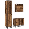 Zestaw mebli łazienkowych z półką z drzwiami 3 pcs Stare drewno