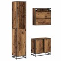 Zestaw mebli łazienkowych z półką z drzwiami 3 pcs Stare drewno