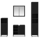 Zestaw mebli łazienkowych z półką z drzwiami 4 pcs Czarny Dąb