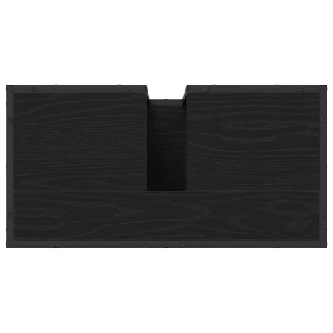 Zestaw mebli łazienkowych z półką z drzwiami 4 pcs Czarny Dąb