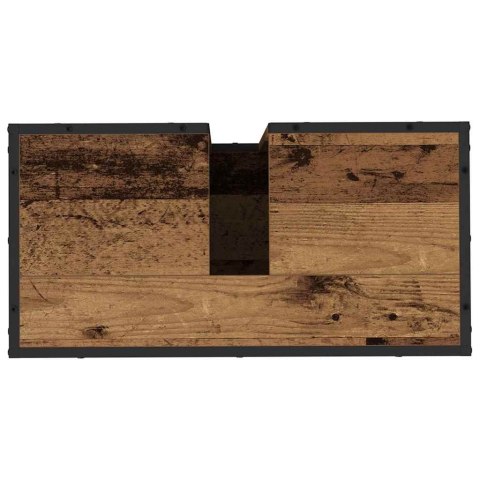 Zestaw mebli łazienkowych z szufladą z półką 4 pcs Stare drewno