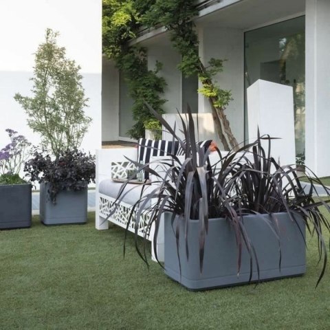 Samonawadniająca donica Deroma Szary 78 x 38 x 39 cm Plastikowy Prostokątny Ø 78 cm