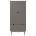 Szafa OTTA, brązowo-szara, 76,5x53x172 cm, lita sosna