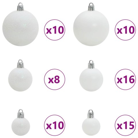 Sztuczna choinka z zawiasami z podstawą Biały 300 cm PVC i stal