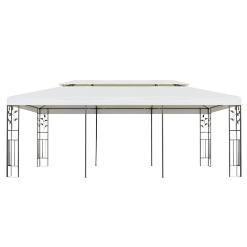 Altana z podwójnym dachem, biała, 6x3 m, stalowa