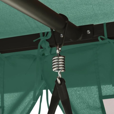 Altanka ogrodowa z rozkładaną huśtawką, zielona, tkanina i stal