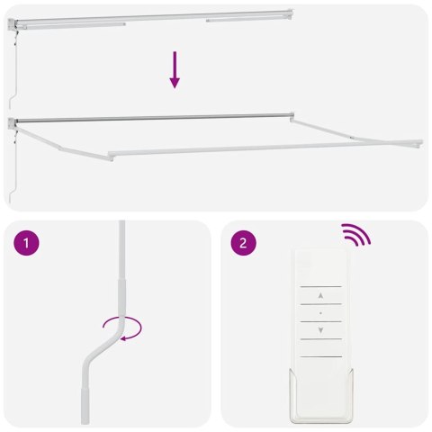 Markiza zwijana Biały 500 × 300 cm Aluminium